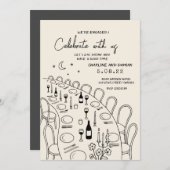 Bearbeiten von Retro Contemporary Verlobung Einladung (Vorne/Hinten)