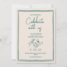 Bearbeiten von Retro Contemporary Verlobung Einladung