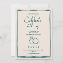 Bearbeiten von Retro Contemporary Verlobung Einladung