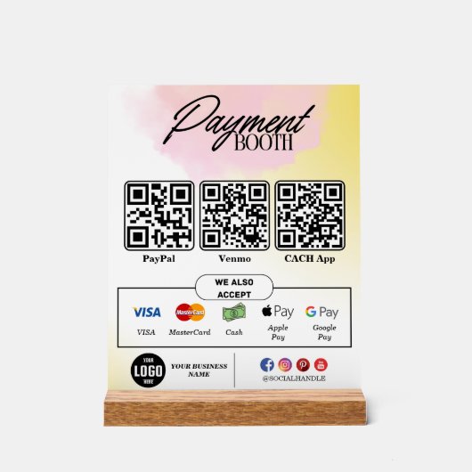 Bearbeiten von Scans zum Pay-Sign - QR-Code-Vorlag Acrylschild (Vorderseite)