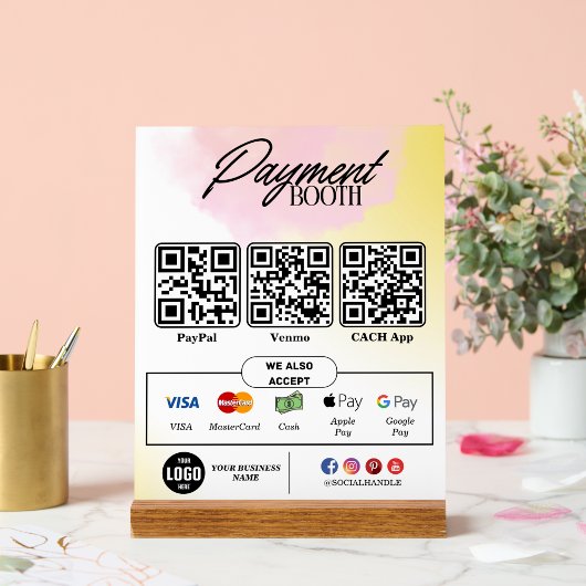 Bearbeiten von Scans zum Pay-Sign - QR-Code-Vorlag Acrylschild