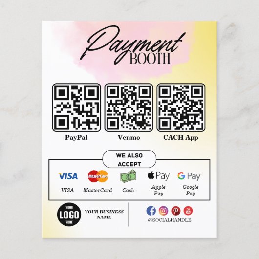 Bearbeiten von Scans zum Pay-Sign - QR-Code-Vorlag Flyer (Vorne)