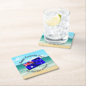 Bearbeiten von Text, der auf den Flaggenstrand von Rechteckiger Pappuntersetzer (Vor Ort)