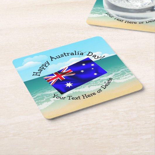 Bearbeiten von Text, der auf den Flaggenstrand von Rechteckiger Pappuntersetzer (angewinkelt)