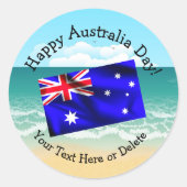 Bearbeiten von Text, der auf den Flaggenstrand von Runder Aufkleber (Vorderseite)