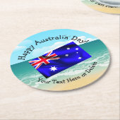 Bearbeiten von Text, der auf den Flaggenstrand von Runder Pappuntersetzer (Angewinkelt)