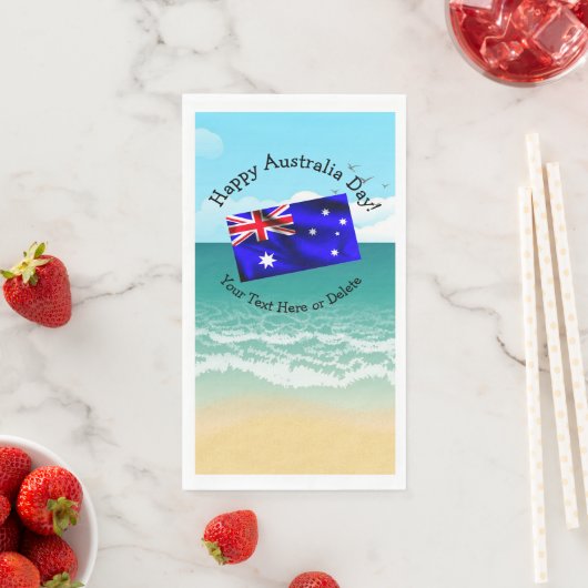 Bearbeiten von Text, der auf den Flaggenstrand von Serviette (Beispiel)