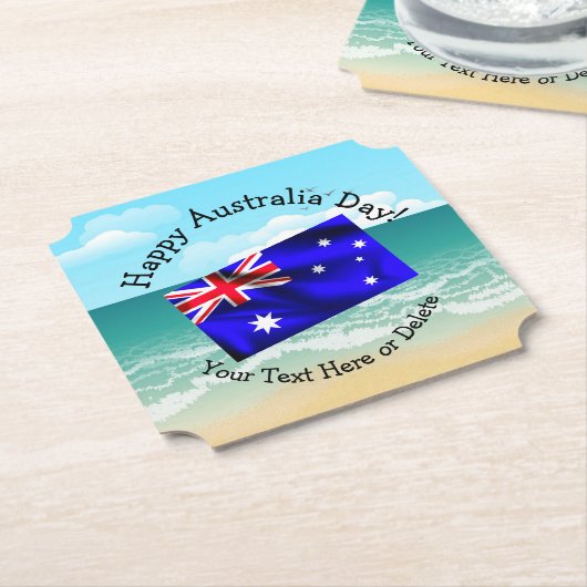 Bearbeiten von Text, der auf den Flaggenstrand von Untersetzer (angewinkelt)