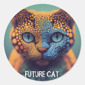 Bearbeiten von Text-Future-Cat-Namen Runder Aufkleber