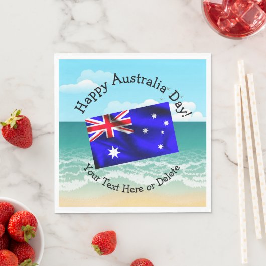 Bearbeiten von Text glücklich Australien Tag Flag  Serviette (Beispiel)