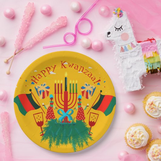 Bearbeiten von Text im Kwanzaa-Party 9" Pappteller (Party)