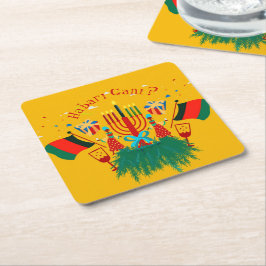 Bearbeiten von Text im Kwanzaa-Party Rechteckiger Pappuntersetzer