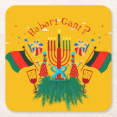 Bearbeiten von Text im Kwanzaa-Party Rechteckiger Pappuntersetzer (Vorderseite)