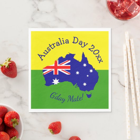 Bearbeiten von Text Jahr Australien Tag Serviette (Beispiel)