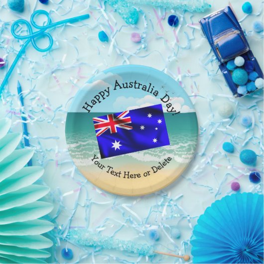 Bearbeiten von Text Matching Australia Day Flag Be Pappteller (Party)
