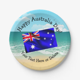 Bearbeiten von Text Matching Australia Day Flag Be Pappteller