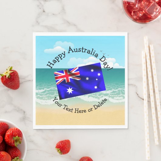 Bearbeiten von Text Matching Australia Day Flag Be Serviette (Beispiel)