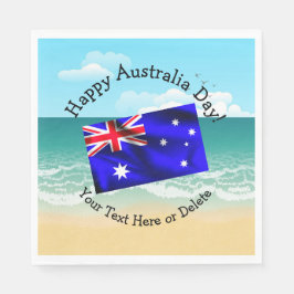 Bearbeiten von Text Matching Australia Day Flag Be Serviette