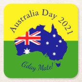 Bearbeiten von Text zum Australientag Rechteckiger Pappuntersetzer (Vorderseite)