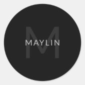 Bearbeiten von Textvorlage für Mit Monogramm Namen Runder Aufkleber (Vorderseite)