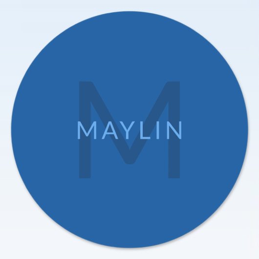 Bearbeiten von Textvorlage für Mit Monogramm Namen Runder Aufkleber