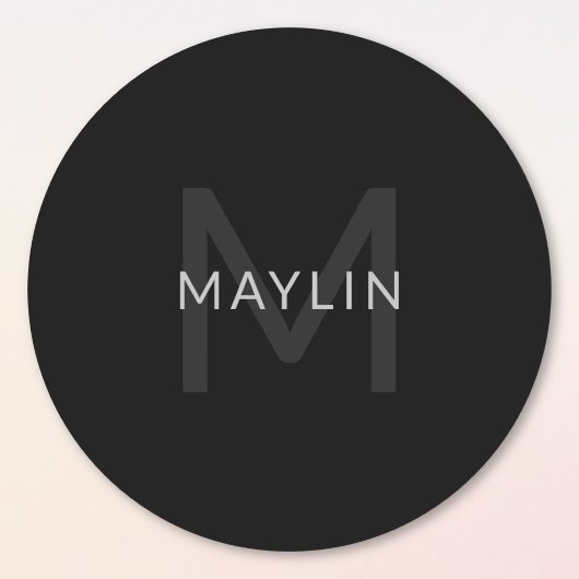 Bearbeiten von Textvorlage für Mit Monogramm Namen Runder Aufkleber