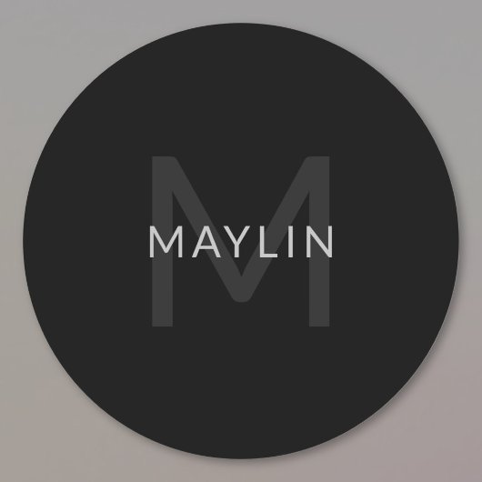 Bearbeiten von Textvorlage für Mit Monogramm Namen Runder Aufkleber