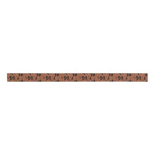 Bearbeiteter lederner Druck TAN und schwärzen 1,5 Ripsband (Vorderseite)