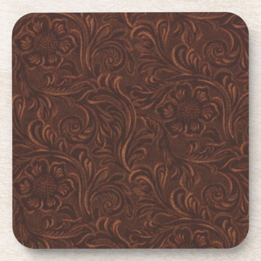 Bearbeiteter lederner Untersetzer (Vorderseite)