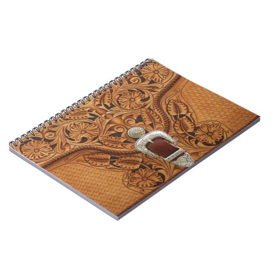 Bearbeitetes ledernes Muster Notizbuch Notizblock (Linke Seite)