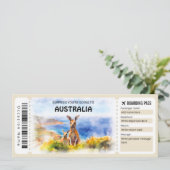 Bearbeitung Australiens Boarding Pass Flugzeug Tic Einladung (Stehend Vorderseite)