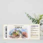 Bearbeitung der China Boarding Pass Flugzeug Ticke Einladung (Stehend Vorderseite)