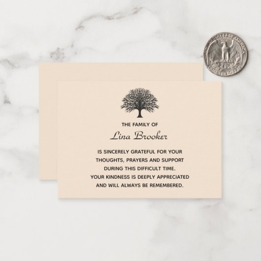 Bearbeitung der Tree-Silhouette Mitteilungskarte (Vorderseite/Rückseite Beispiel)