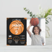 Bearbeitung des Basketball-Fotos Einladung (Stehend Vorderseite)