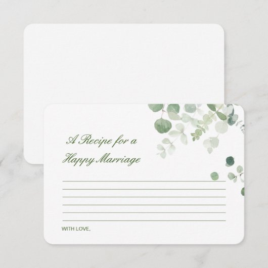 Bearbeitung eines Rezeptes für eine glückliche Ehe Begleitkarte (Vorne/Hinten)