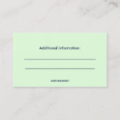 Bearbeitung medizinischer Termine Visitenkarte (Rückseite)