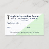 Bearbeitung medizinischer Termine Visitenkarte (Vorderseite)