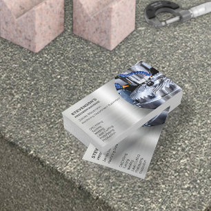 Bearbeitung und Metallrahmen Visitenkarte