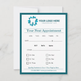 Bearbeitung von Endodontie beim nächsten Termin Einladung