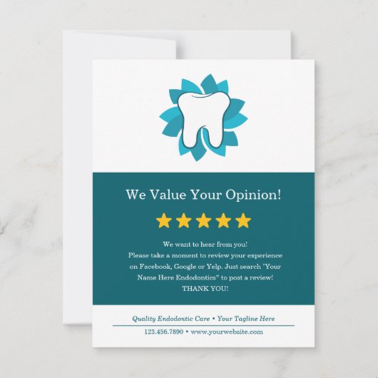 Bearbeitung von Endodontie beim nächsten Termin Einladung (Rückseite)