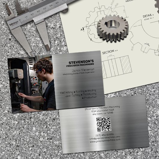 Bearbeitungs- und Metallfab-Aluminiumeffekt Visitenkarte