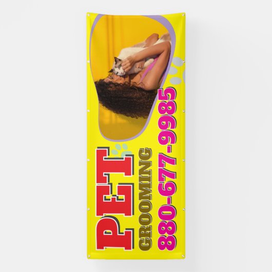 Bearbeitungsfähiges Banner für Pet Grooming Servic (Vertikal)