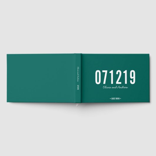 Bearbeitungsfarbdatum Fett Moderne Hochzeit Gästebuch (Voll)