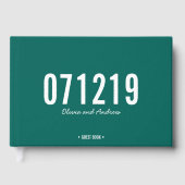 Bearbeitungsfarbdatum Fett Moderne Hochzeit Gästebuch (Vorderseite)