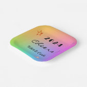 Bearbeitungsjahr, Gejubiläum Regenbogen 7-in-Platz Pappteller (Gewinkelt)