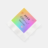 Bearbeitungsjahr, glühender Regenbogen Party Cockt Serviette (Ecke)