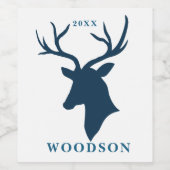 Bearbeitungsname und Jahr | Buchse, Hirsch Weinetikett (Einzelnes Label)