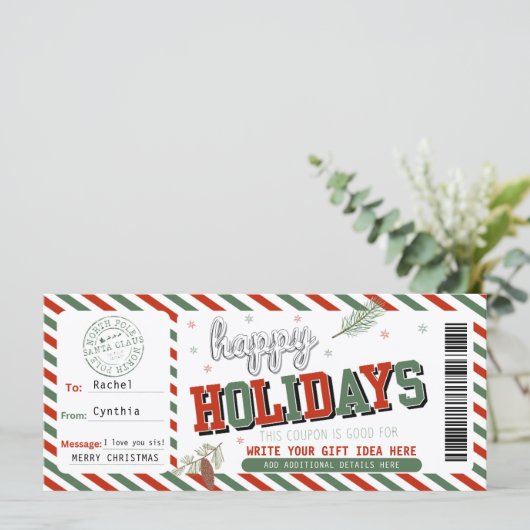 Bearbeitungsvorgabe des Weihnachtsgutscheins Karte (Stehend Vorderseite)