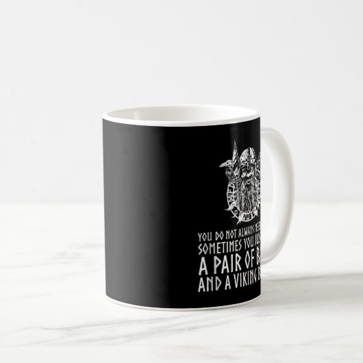 Beard and Balls Masculine Viking God Odin Pagan Al Kaffeetasse (VorderseiteRechts)