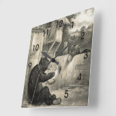 Beard - Bear, Dog and Donkey Square Wall Clock Quadratische Wanduhr (Winkel)